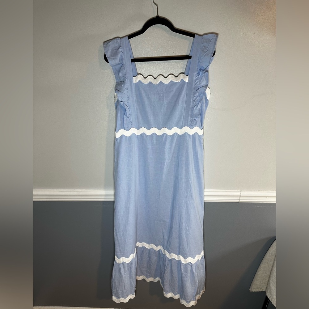 Zesica Midi Dress Large Blue
